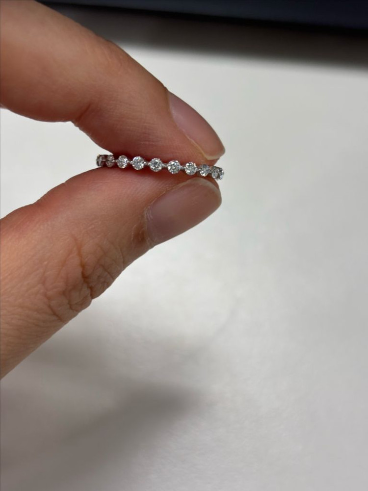 [새제품] 14k 랩다이아 이터니티링 반지 가드링 화이트골드 이미지
