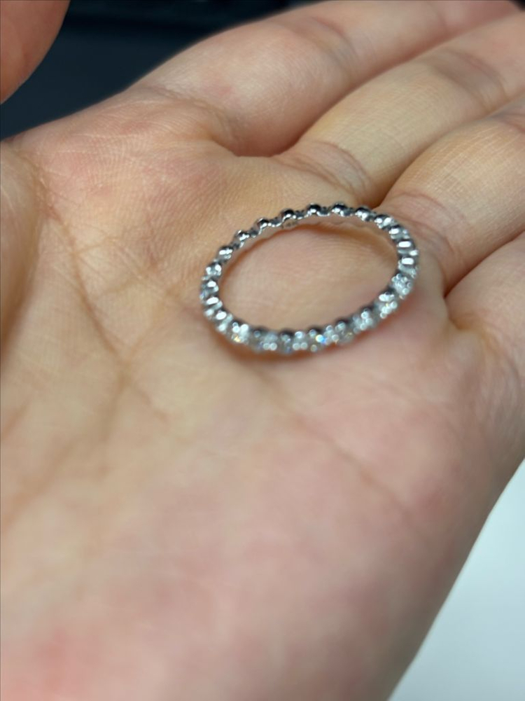 [새제품] 14k 랩다이아 이터니티링 반지 가드링 화이트골드 이미지