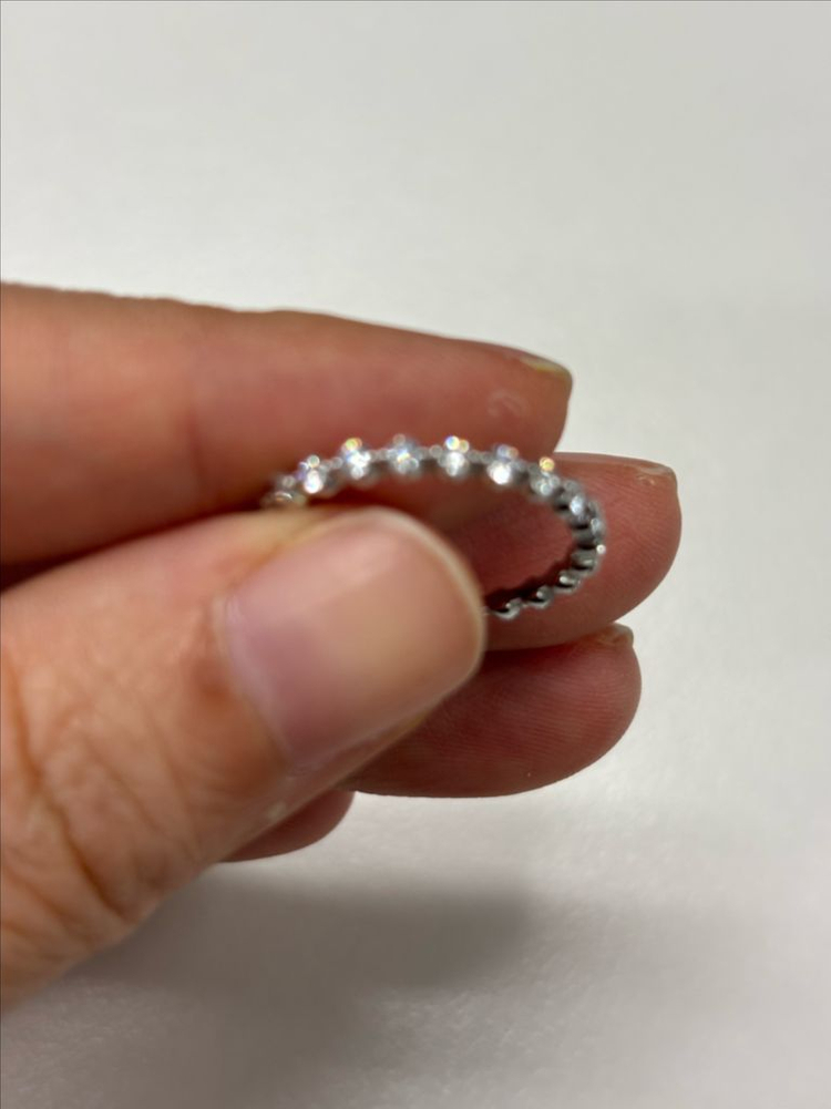 [새제품] 14k 랩다이아 이터니티링 반지 가드링 화이트골드 이미지