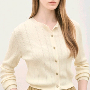 더캐시미어 실크 블렌드 아일릿 니트 가디건 이미지