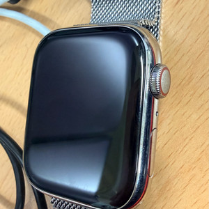 애플워치9 셀룰러 45mm 실버 스테인리스 이미지