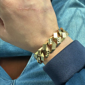 18k 남자 팔각 양면 광폭팔찌 22.2돈 이미지