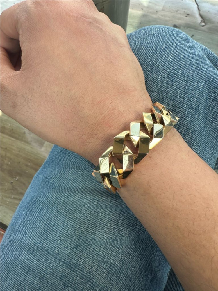 18k 남자 팔각 양면 광폭팔찌 22.2돈 이미지