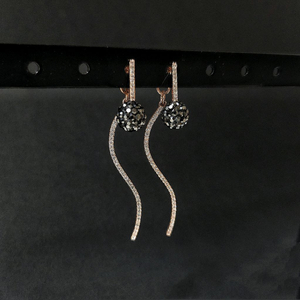 새상품, 선물박스포장]블랙 스와로브스키스톤 볼 드롭 귀걸이/목걸이 반지 팔찌 진주 샤넬 14k 18k 반클리프 디올 이미지