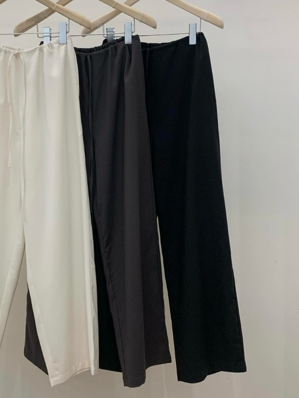 오브젝트 밴딩 팬츠 블랙 새상품 이미지