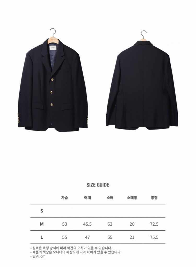 노앙 NOHANT 싱글 브레스트 자켓 네이비 M 판매합니다 ! 이미지