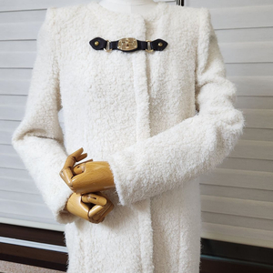 (새제품)McGinn 매긴 여우털 100%부클 코트 55반 ~66사이즈 이미지