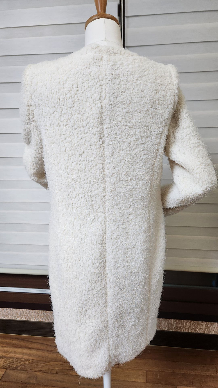 (새제품)McGinn 매긴 여우털 100%부클 코트 55반 ~66사이즈 이미지