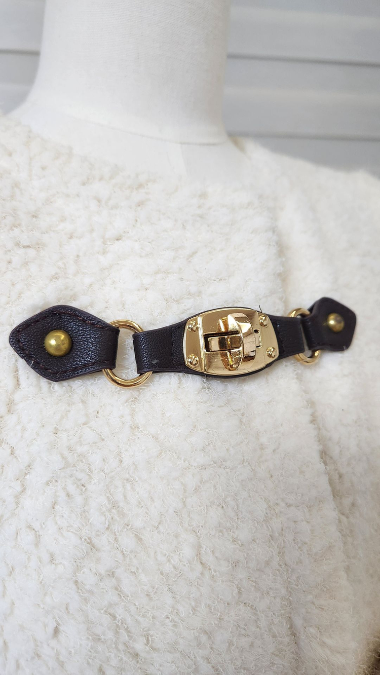 (새제품)McGinn 매긴 여우털 100%부클 코트 55반 ~66사이즈 이미지