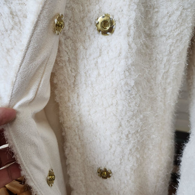 (새제품)McGinn 매긴 여우털 100%부클 코트 55반 ~66사이즈 이미지