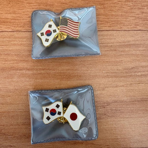 한국+미국, 한국+일본 국기뱃지 이미지