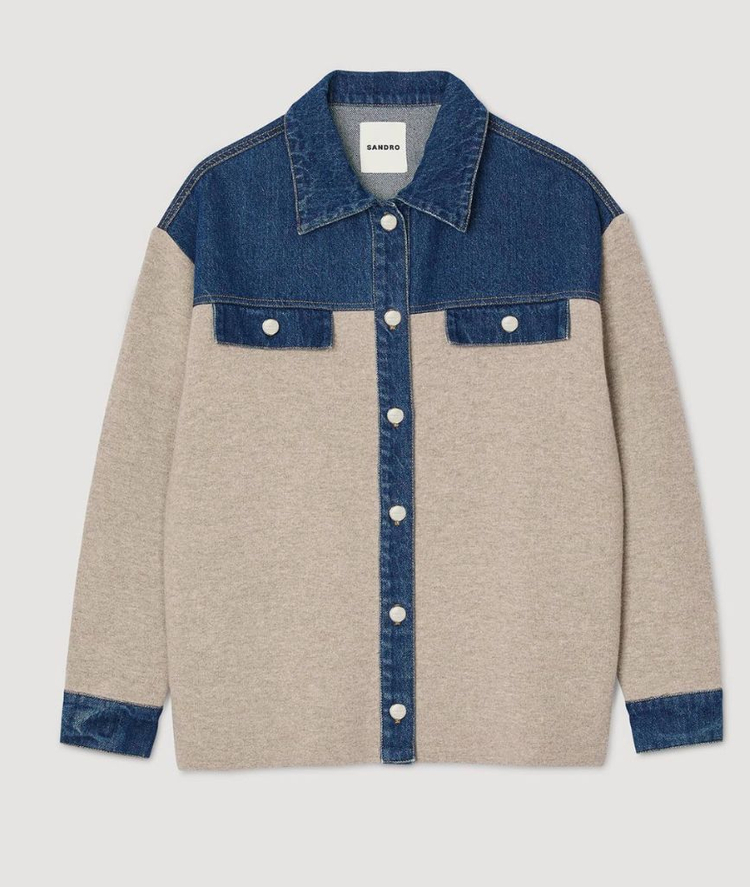 산드로 데님 니트 가디건 이미지