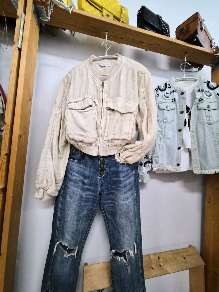 자라 린넨 블루종 점퍼 이미지