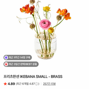 프리츠한센 이케바나 화병 스몰 (새상품 풀구성) 이미지