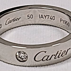 정품 까르띠에 c드 1p다이아 링.반지 50호pt플래티넘 4미리 이미지