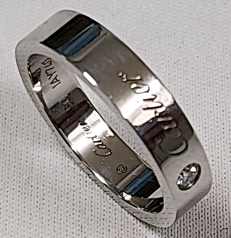 정품 까르띠에 c드 1p다이아 링.반지 50호pt플래티넘 4미리 이미지