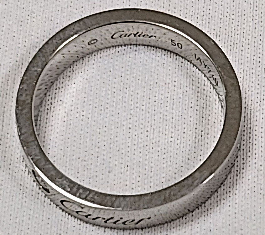 정품 까르띠에 c드 1p다이아 링.반지 50호pt플래티넘 4미리 이미지