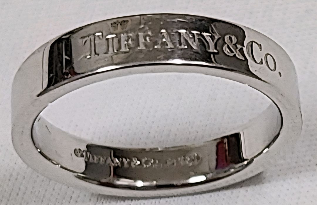정품 티파니엔코 pt플래티늄13~14호 밴드링 이미지