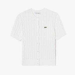 라코스테 케이블 니트 반팔 가디건 이미지