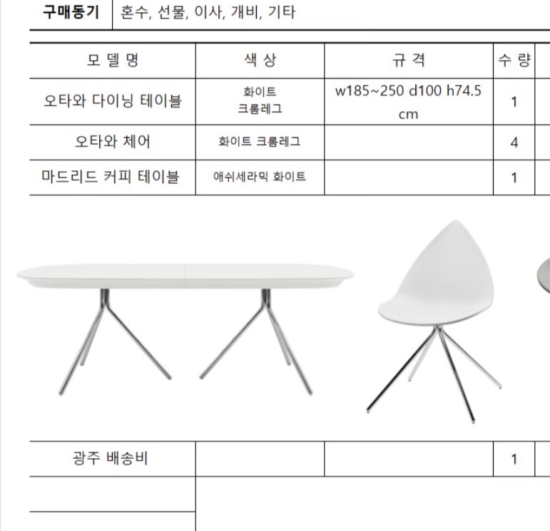 보컨셉 오타와 테이블 체어 세트 이미지