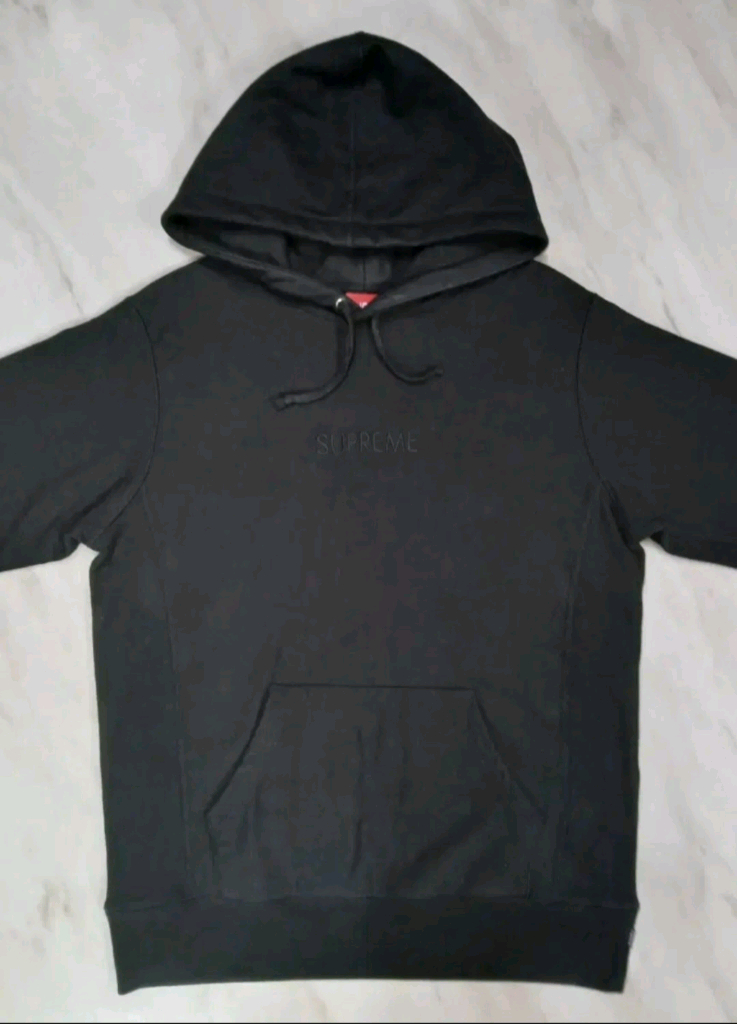 [정품 파격가 남여공용] 슈프림 블랙 자수로고 후드티 후드집업 M 사이즈 (발망 아미리 디스쿼어드2) 이미지