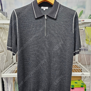 리스 REISS 남성 니트 반팔티 95 카라반팔티 MH12 이미지