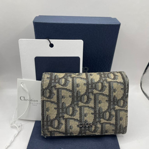 디올 오블리크 비즈니스 카드 지갑 베이지 이미지