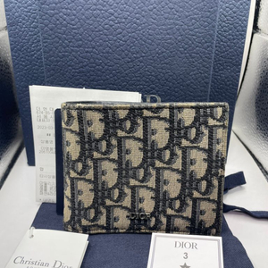 [영수증] 디올 오블리크 반지갑 베이지 이미지