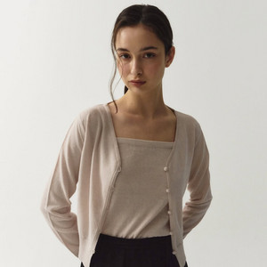 elloge 엘로주 아이린 가디건, 슬리브리스 셋업 페일핑크 이미지