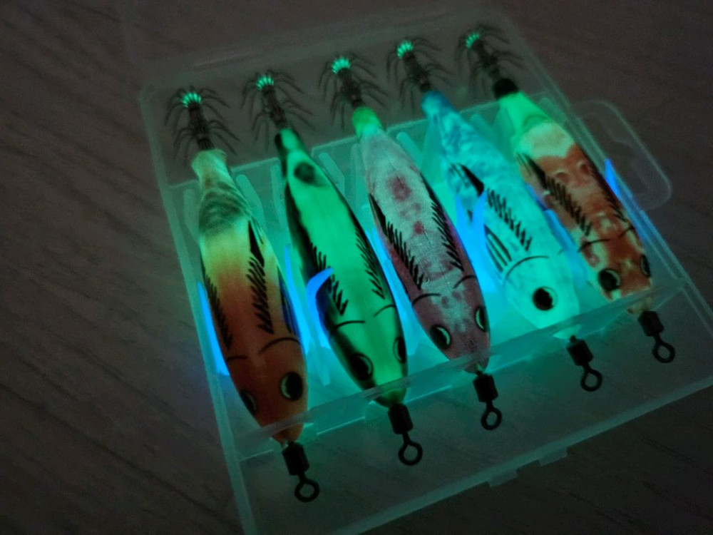 형광 야광 쭈꾸미 갑오징어 에기 5개 세트 쭈갑 루어 이미지