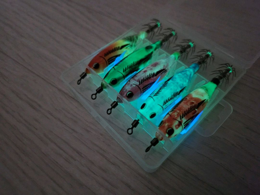 형광 야광 쭈꾸미 갑오징어 에기 5개 세트 쭈갑 루어 이미지