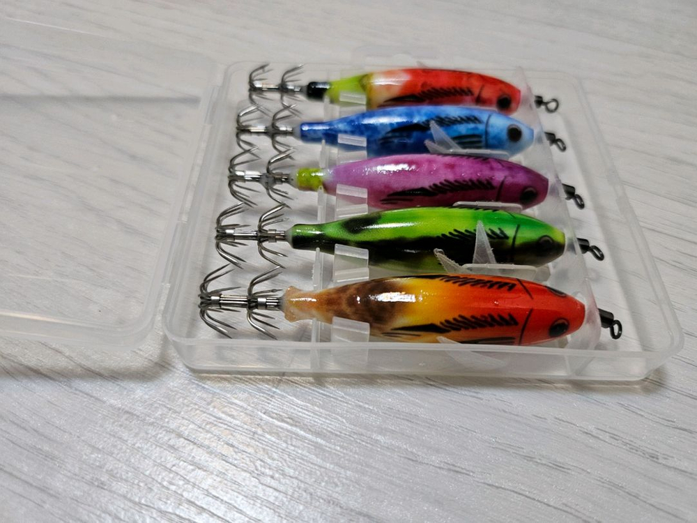 형광 야광 쭈꾸미 갑오징어 에기 5개 세트 쭈갑 루어 이미지