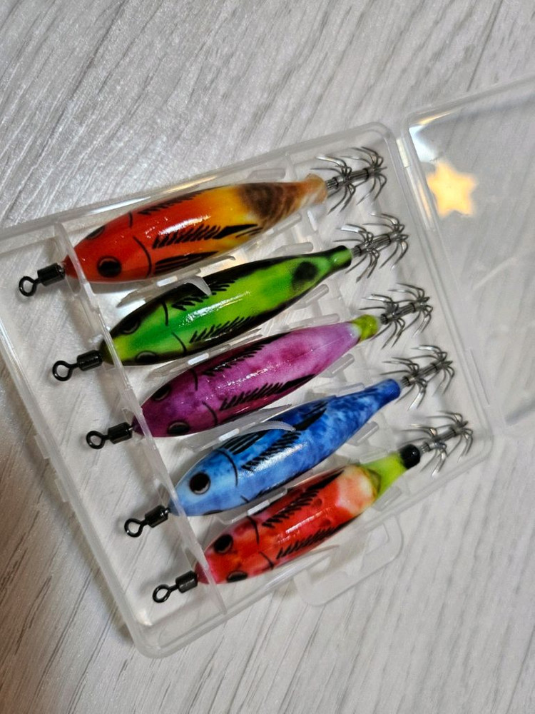 형광 야광 쭈꾸미 갑오징어 에기 5개 세트 쭈갑 루어 이미지