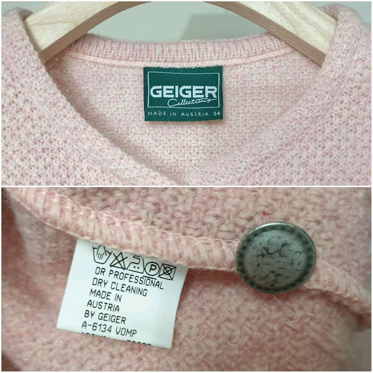 명품 GEIGER 가이거 배이비핑크 플라워자수 가디건 이미지