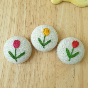 프랑스자수 미니 브로치(튤립)_개당 이미지