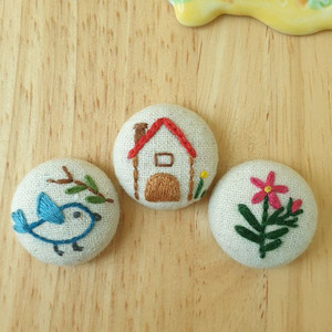 프랑스자수 미니 브로치/배지(그림일기)_개당 이미지