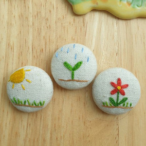 프랑스자수 미니 브로치/배지(그림일기)_개당 이미지