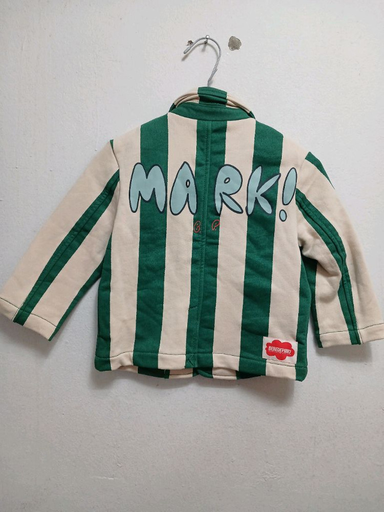 베베드피노 키즈 그린 스트라이프 자켓 사이즈 100 이미지