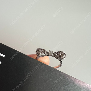 14k 러프다이아 리본 반지 이미지