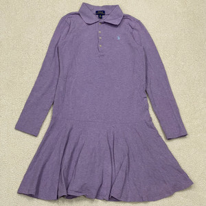 (정품) 폴로 신형 걸즈 연보라 피케 긴팔 원피스 L 12-14세 이미지