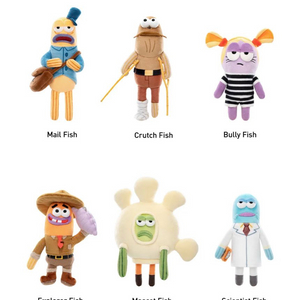 일괄) 팝마트 스폰지밥물고기주민인형키링키체인 비키니시티2 과학자의사불리피쉬 bullyscientist fish목발 이미지