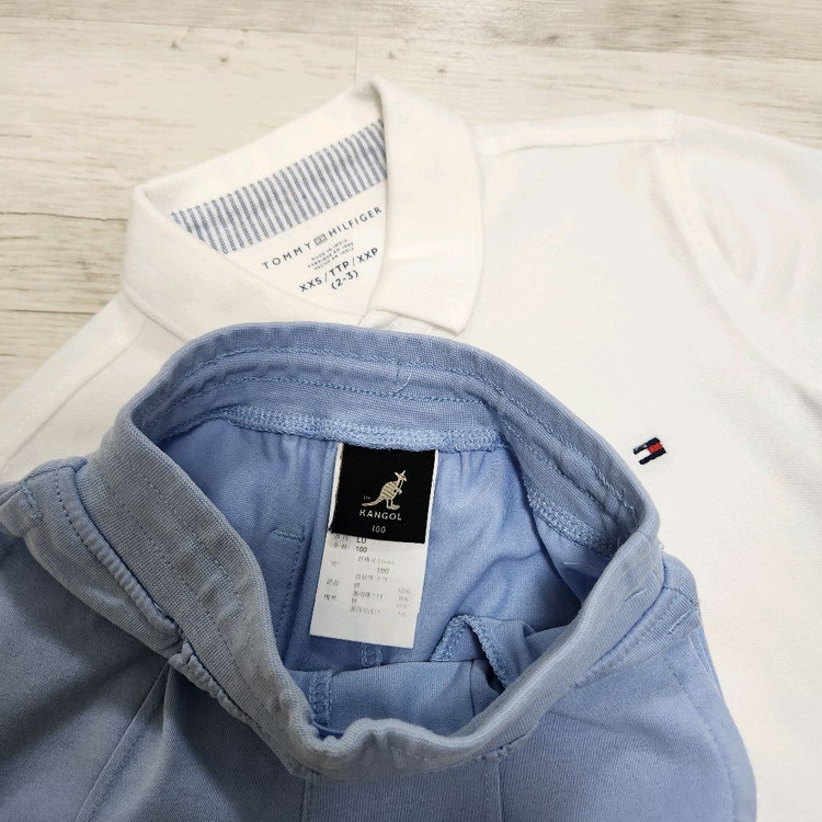 타미힐피거 카라티_2-3세&캉골키즈 로고레터링숏츠_100 이미지