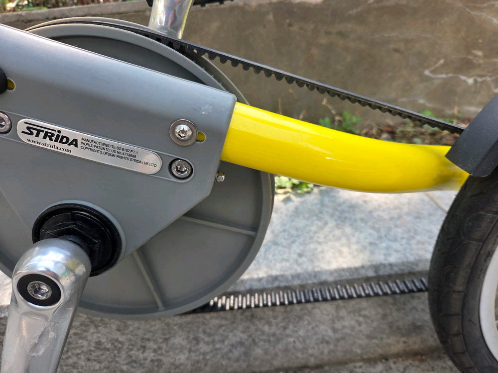 (새제품급)스트라이다 접이식 자전거 형광 옐로우 + 스트라이다 가방 이미지