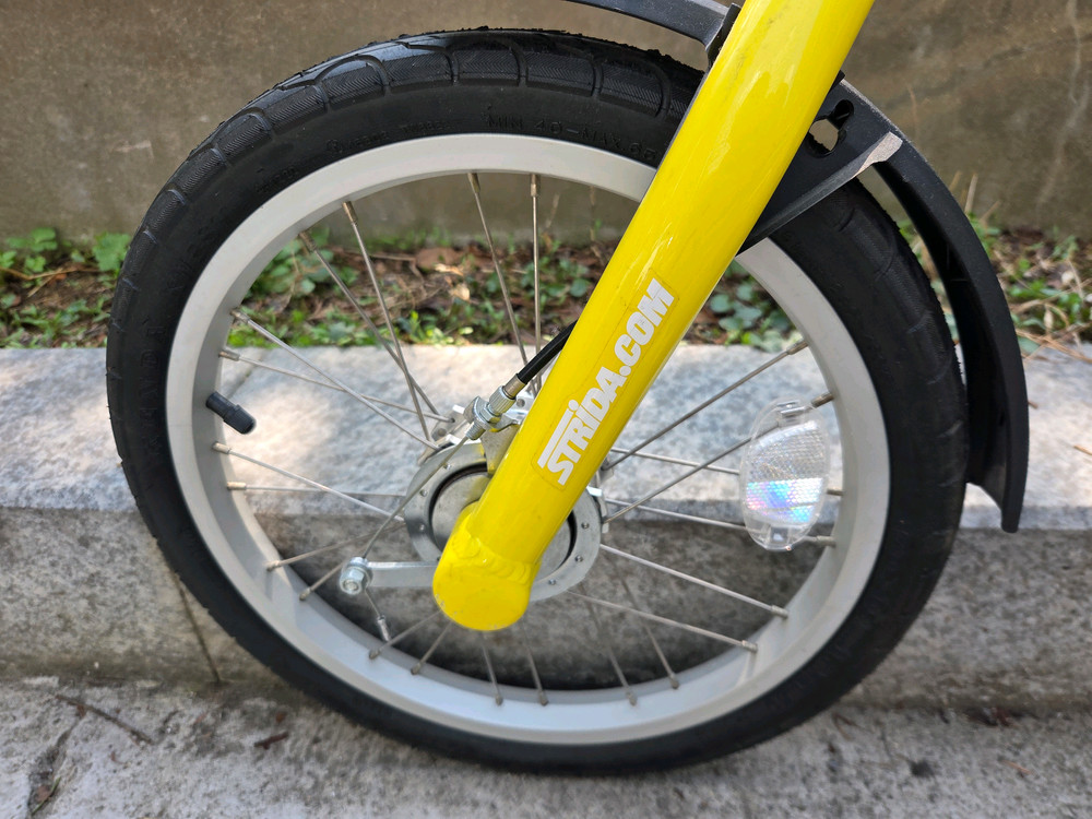 (새제품급)스트라이다 접이식 자전거 형광 옐로우 + 스트라이다 가방 이미지