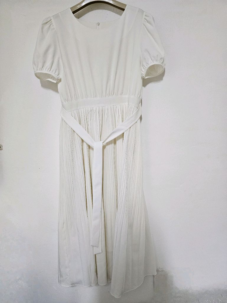 my Yoon. 화이트 플리츠 스타일 롱원피스 55-55반 이미지