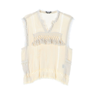 이자벨마랑 프린지 니트 조끼 베스트 크림 이미지