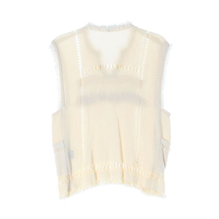 이자벨마랑 프린지 니트 조끼 베스트 크림 이미지