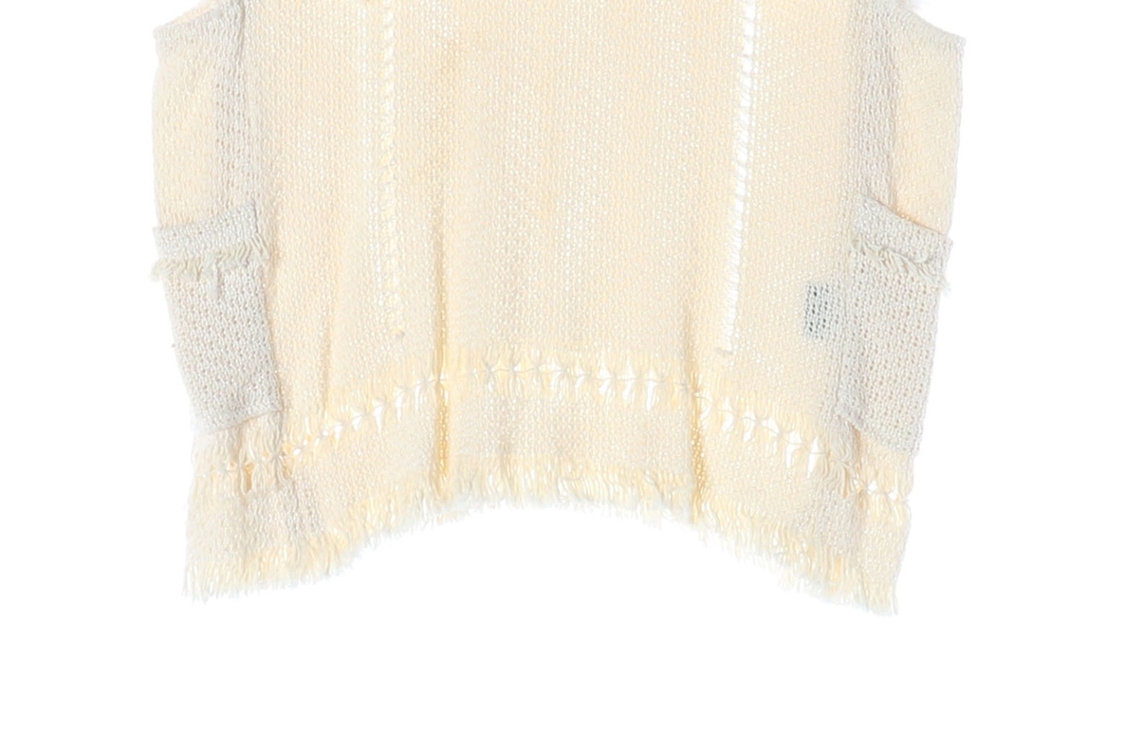 이자벨마랑 프린지 니트 조끼 베스트 크림 이미지