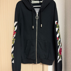 오프화이트 장미 자수 후드집업 이미지