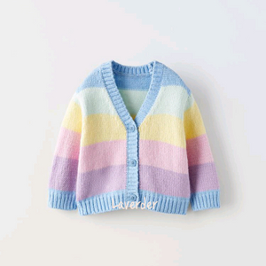 자라 베이비 아기 무지개떡 한복 니트가디건 18-24M 이미지